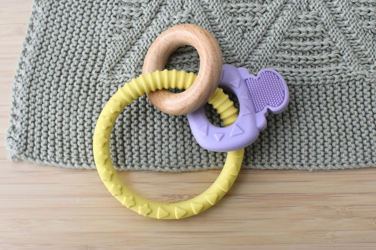 Koala Dream TEXTURED SILICONE KEY TEETHER-PURPLE