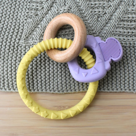 Koala Dream TEXTURED SILICONE KEY TEETHER-PURPLE