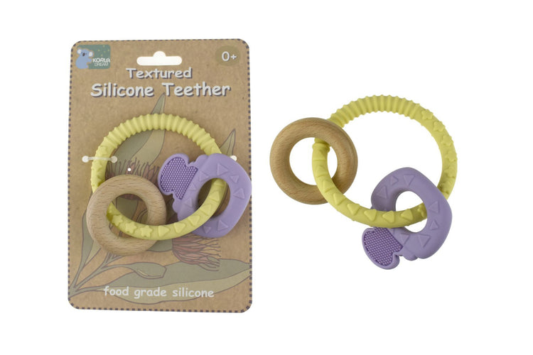 Koala Dream TEXTURED SILICONE KEY TEETHER-PURPLE