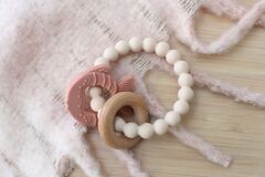 Koala Dream TEXTURED SILICONE FISH TEETHER-PINK