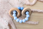 Koala Dream WOODEN SILICONE RINGS TEETHER-BLUE