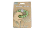 Koala Dream WOODEN SILICONE WHALE TEETHER-GREEN