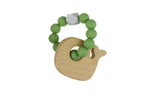 Koala Dream WOODEN SILICONE WHALE TEETHER-GREEN
