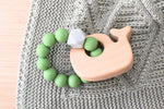 Koala Dream WOODEN SILICONE WHALE TEETHER-GREEN