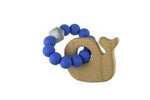 Koala Dream WOODEN SILICONE WHALE TEETHER-BLUE