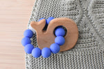 Koala Dream WOODEN SILICONE WHALE TEETHER-BLUE