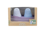 SILICONE PENGUINS BATH BOAT PURPLE