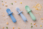 SILICONE ANIMAL SENSORY SPOONS-BLUE GREEN
