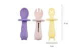 SILICONE ANIMAL SENSORY SPOONS-PINK YELLOW