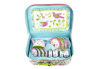 BIRD TIN TEA SET IN SUITCASE