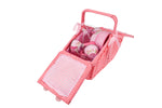 ROSE TIN TEA SET IN PICNIC BASKET 18PCS