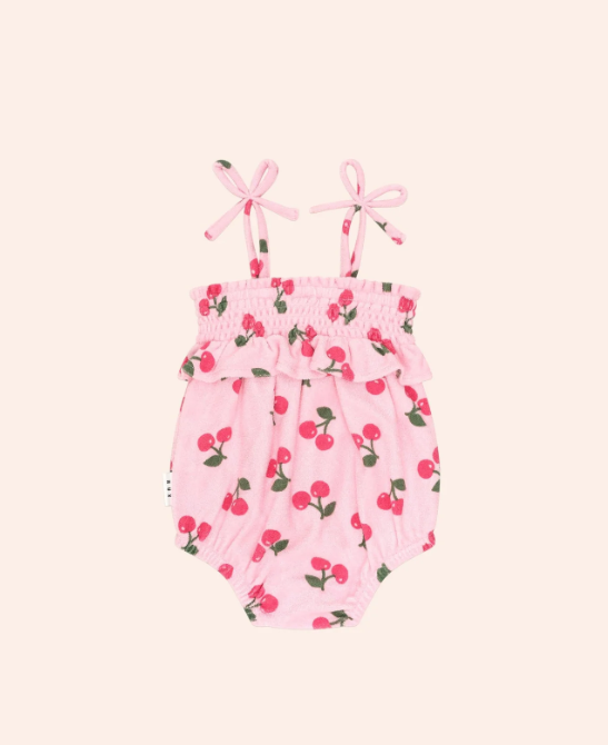 Huxbaby Cherry Towelling Bubble Romper