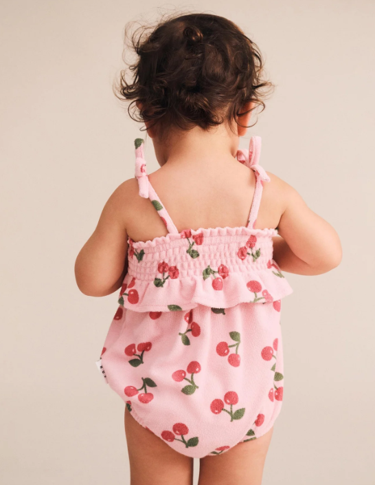 Huxbaby Cherry Towelling Bubble Romper