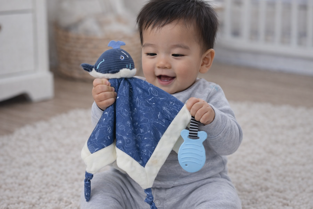 SNUGGLE BUDDY SPLASHY WHALE PLUSH GIFT SET – 4 PIECE