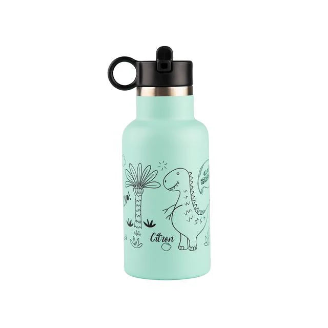 Citron Little Big Water Bottle - QR-Enabled Lost-Proof 350ml - Dino