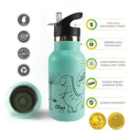 Citron Little Big Water Bottle - QR-Enabled Lost-Proof 350ml - Dino