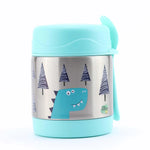 Citron Food Jar - 300ml Triple Insulated with Spork - Turquoise Dino