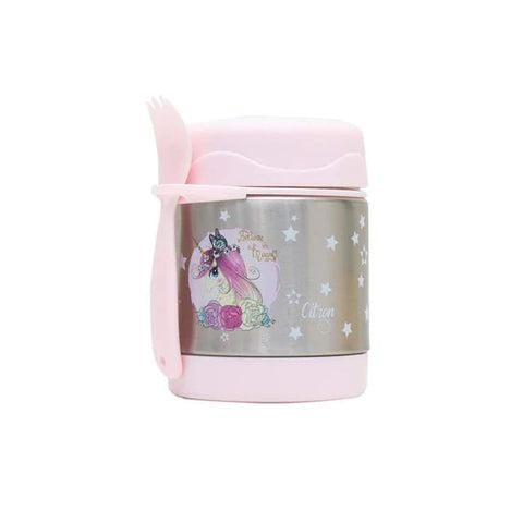 Citron Food Jar - 300ml Triple Insulated with Spork - Unicorn