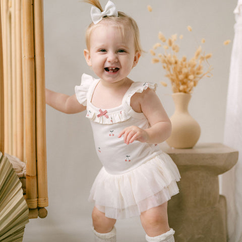 Aster&Oak CHERRY TUTU  SINGLET ONESIE