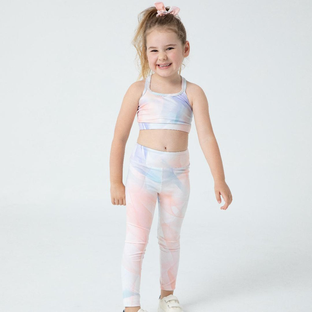 Lesimo Girls  MellowTouch Collection Crop Top - Pastel Rainbow