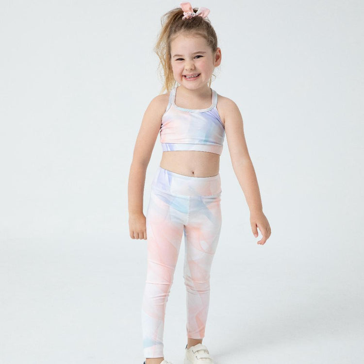 Lesimo Girls  MellowTouch Collection Crop Top - Pastel Rainbow