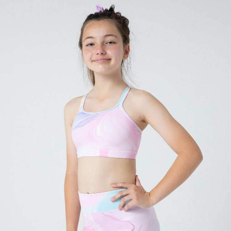 Lesimo Girls  MellowTouch Collection Crop Top - Pastel Rainbow