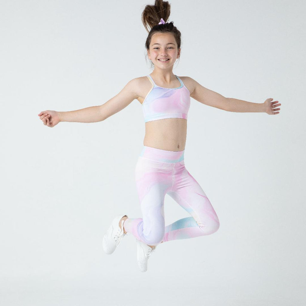 Lesimo Girls  MellowTouch Collection Crop Top - Pastel Rainbow