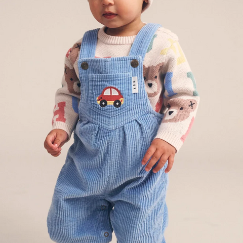 Huxbaby DUSK BLUE  CORD OVERALLS