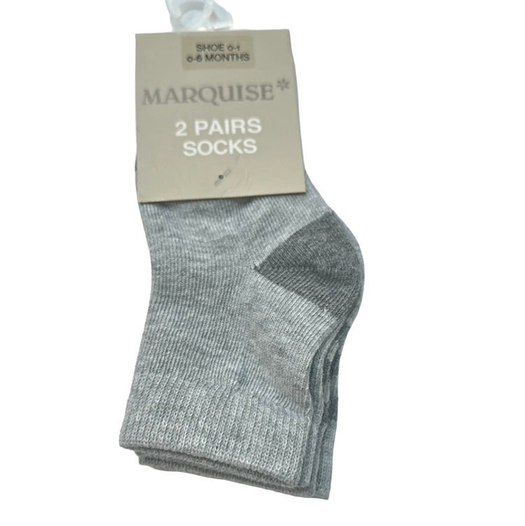 Marquise Dark Grey and Grey Stripe Knitted Socks 2 Pack