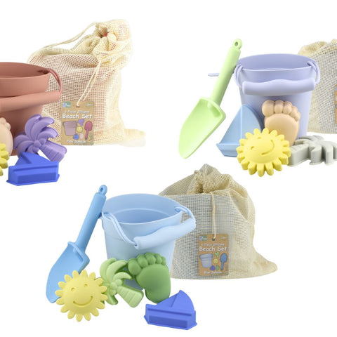 6PC SILICONE BEACH SET 6 ASSORTED