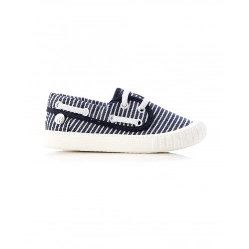 WALNUT CLASSIC BOATIE STRIPE NAVY/ WHITE