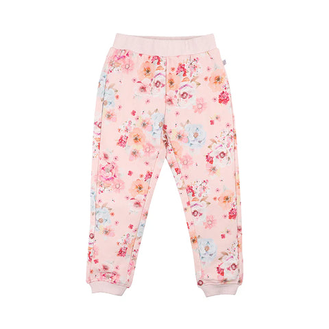 FOX & FINCH PINK BLOOM TRACK PANTS - PINK BLOOM (SIZE3-7)
