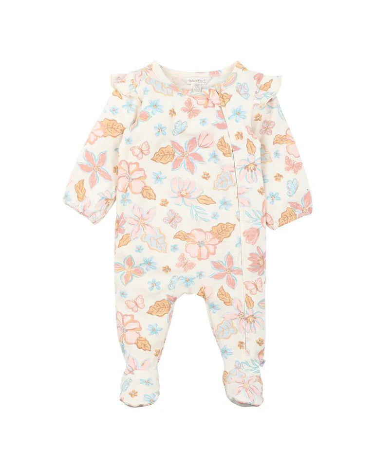 Fox & Finch STARLETTE PRINT LS ZIP ONESIE