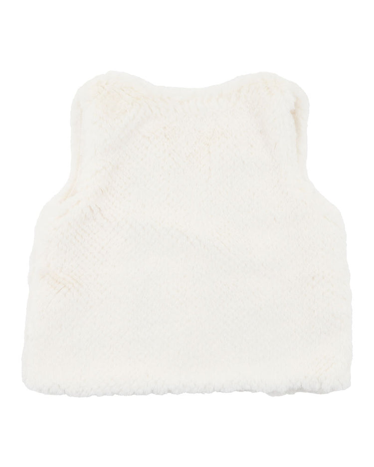 BEBE BOTANICA EMBROIDERED FAUX FUR VEST 3-7 YRS