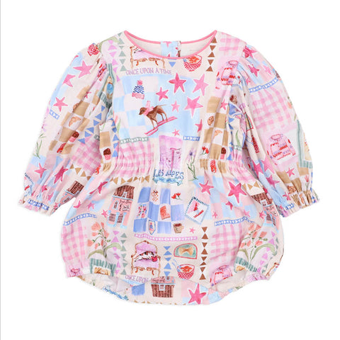 Fox & Finch WINTER VACAY PRINT LS ROMPER