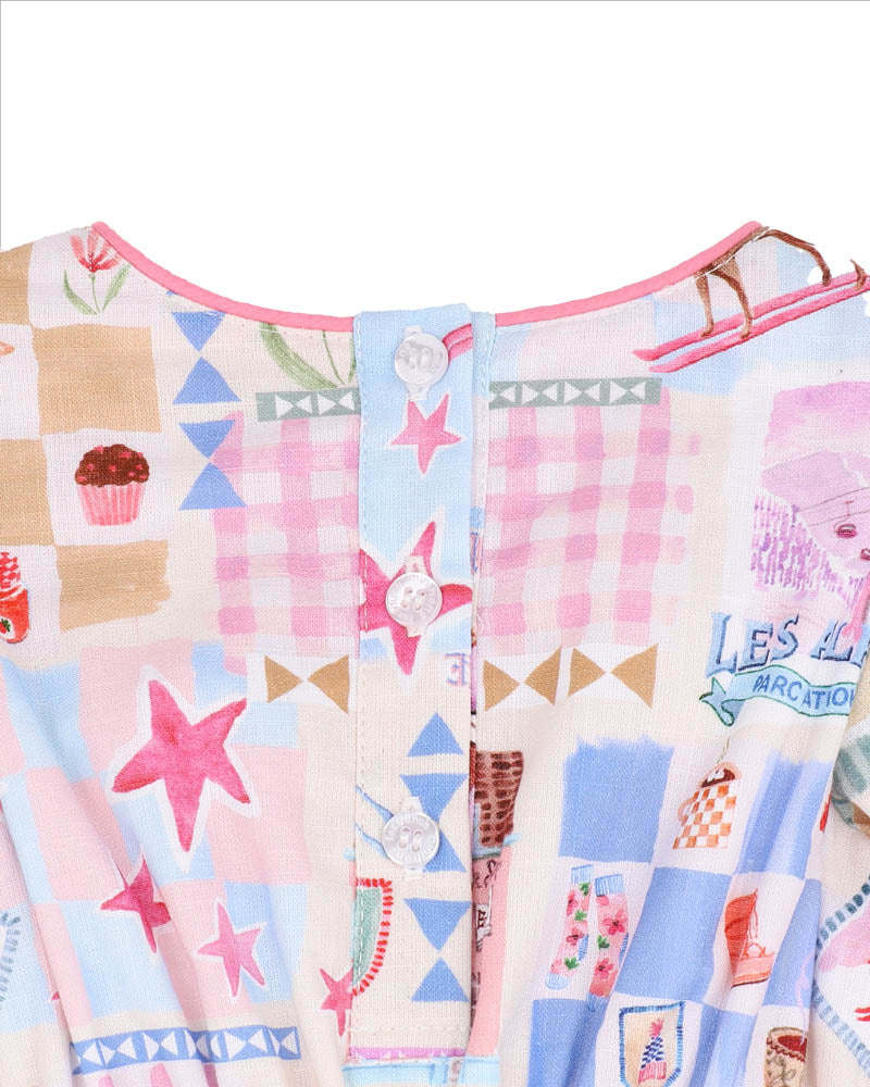 Fox & Finch WINTER VACAY PRINT LS ROMPER