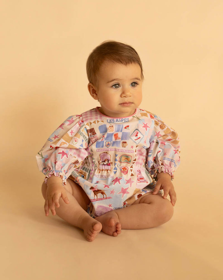 Fox & Finch WINTER VACAY PRINT LS ROMPER