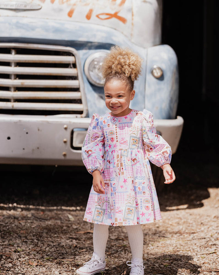 Fox&FinchWINTER VACAY PRINT DRESS 3-7 YRS