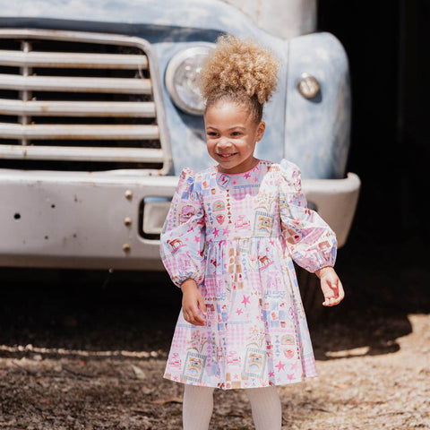 Fox&FinchWINTER VACAY PRINT DRESS 3-7 YRS
