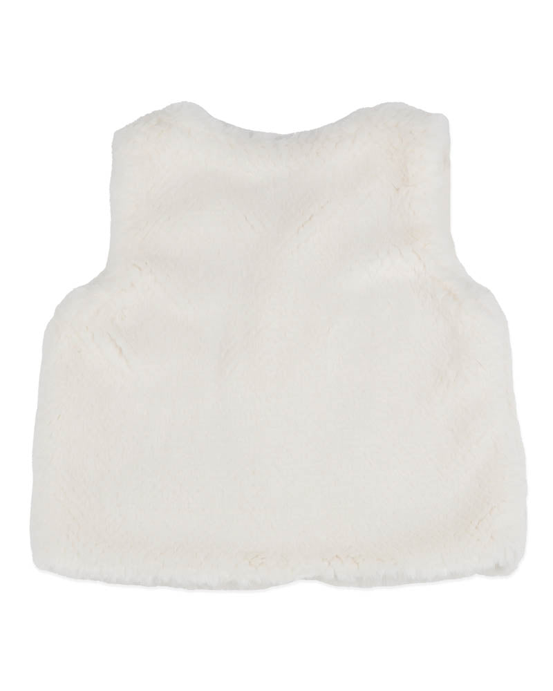Fox & Finch ORCHARD BLOOM EMB. FAUX FUR VEST 3-7 YRS
