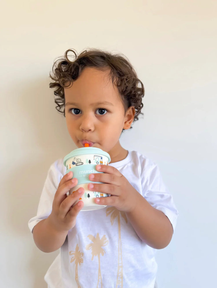 Munchi Middie 8oz Truck Babychino Cup - Straw Included