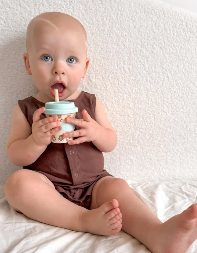 Munchi Chino Beary Cute Babychino Cup (Blue) - Straw Included