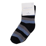 KORANGO Ribbed Socks 5pk Plain with Navy Stripe