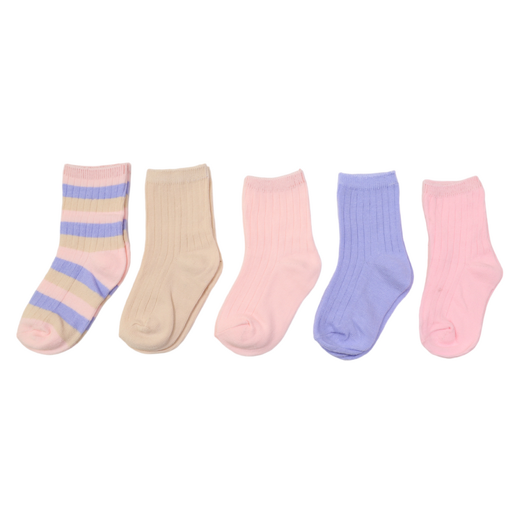 KORANGO Ribbed Socks 5pk Assorted