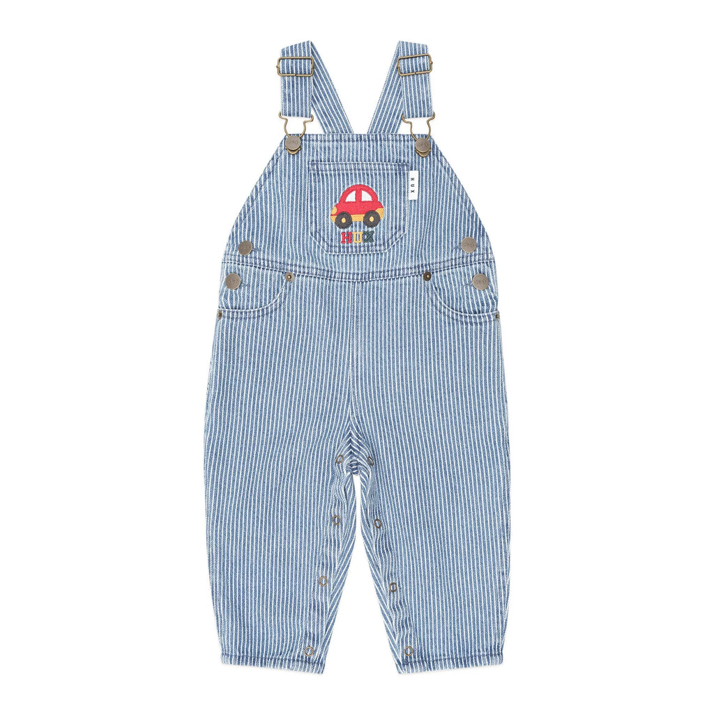 Huxbaby Car Denim Stripe Overalls