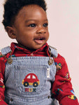 Huxbaby Car Denim Stripe Overalls