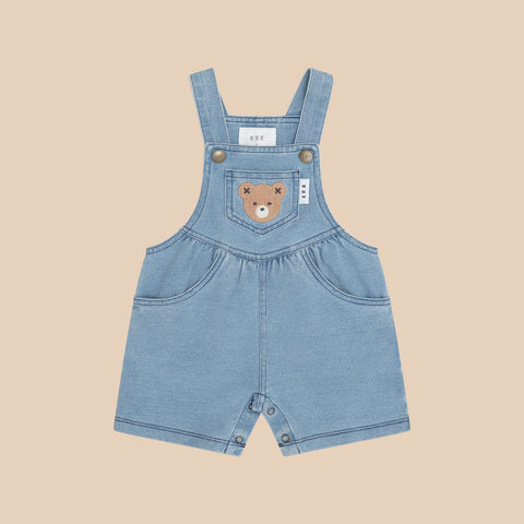 Huxbaby HUXBEAR KNIT DENIM SHORT OVERALLS