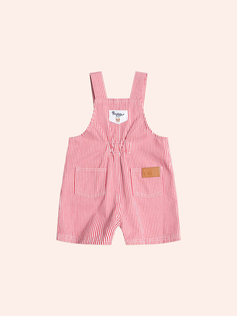 Huxbaby Chill Red Stripe Short Overalls
