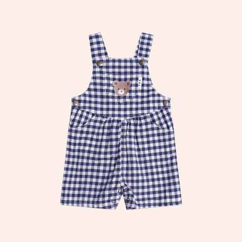 Huxbaby Check Short Overalls