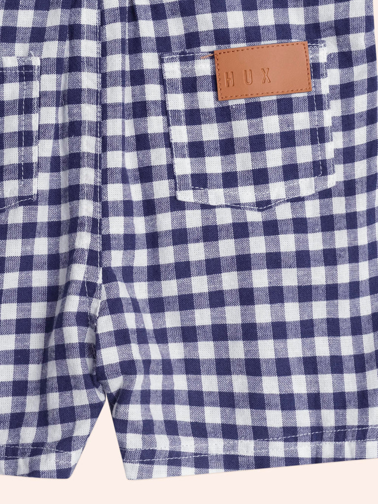 Huxbaby Check Short Overalls